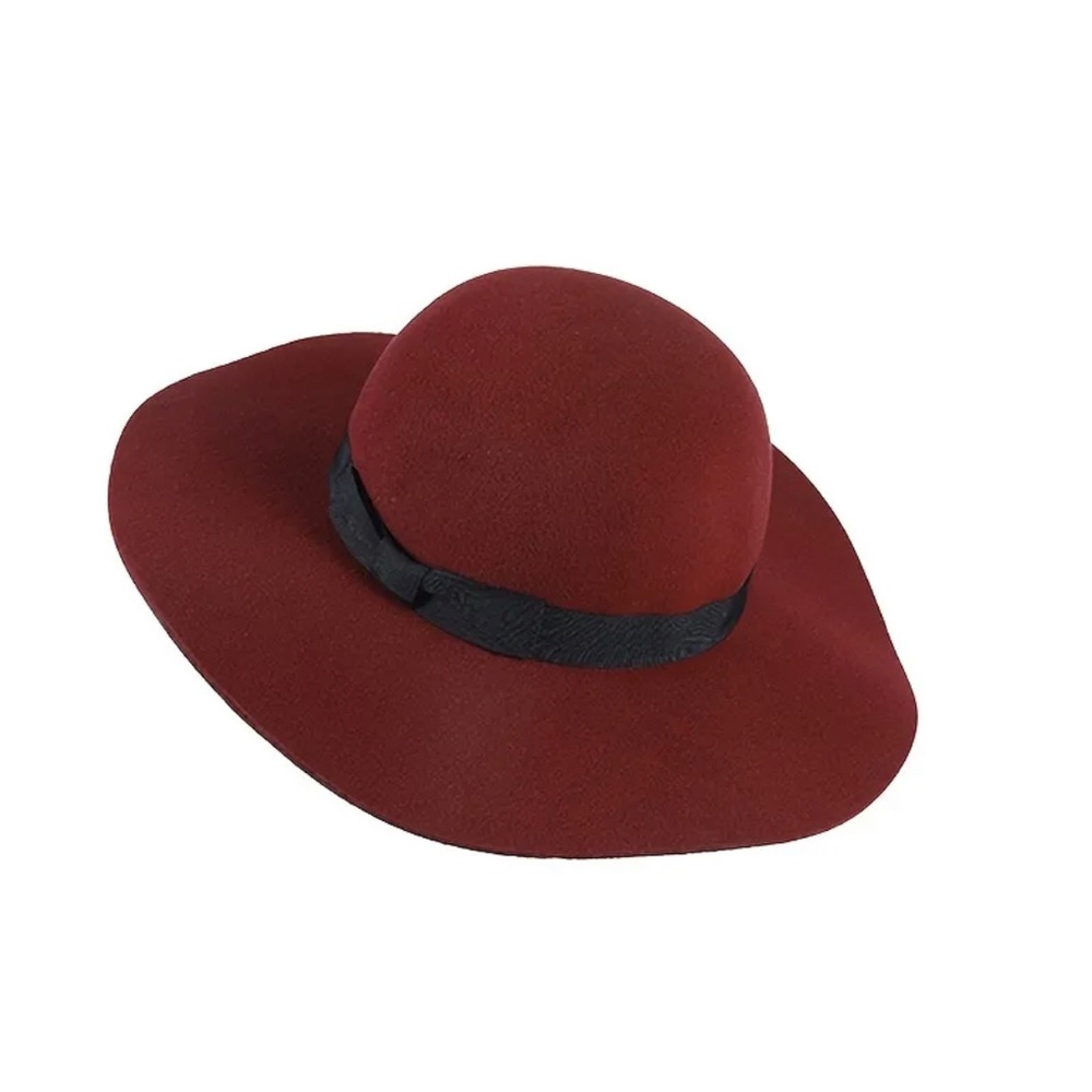 French Elegant Women Fedora Cap Wide Brim Solid Color Floppy Jazz Hat